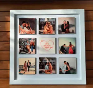9-Photo Collage White Photo Frame