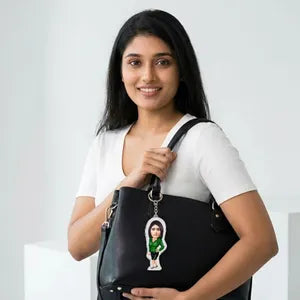 Custom Face Keychain - Personalized Caricature Keyring with Professional Attire