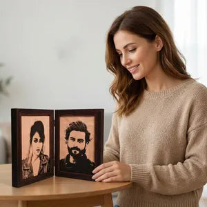 Double Hinged Photo Frame for Home Decor