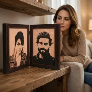Double Hinged Photo Frame for Home Decor