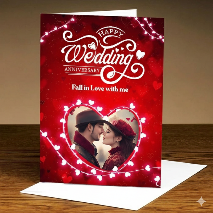 Happy Wedding Anniversary Fall in Love with Me Greeting Card