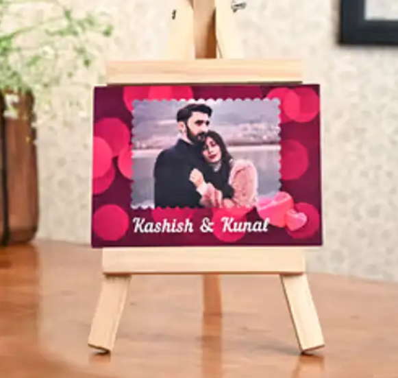Personalized Photo Frame with Stand - Kashish &amp; Kunal Design