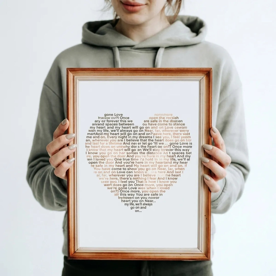 Personalized Text Portrait Art Print  Digital Download