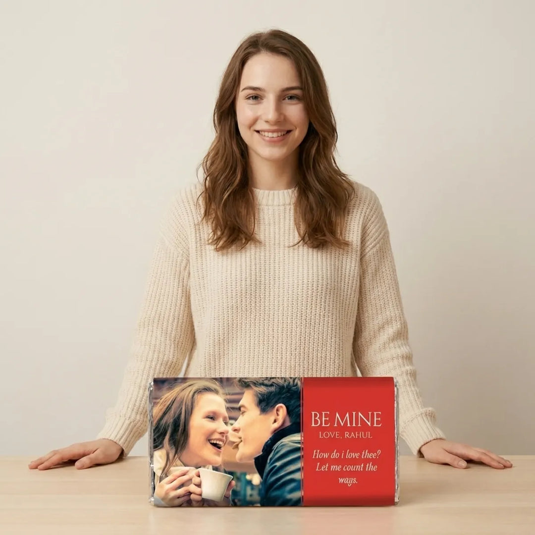 Personalized Photo Chocolate Bar  Romantic Couple Design