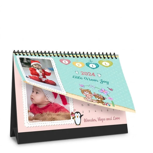 Personalized 2026 Photo Calendar - Cute Warm Tone Desk Calendar