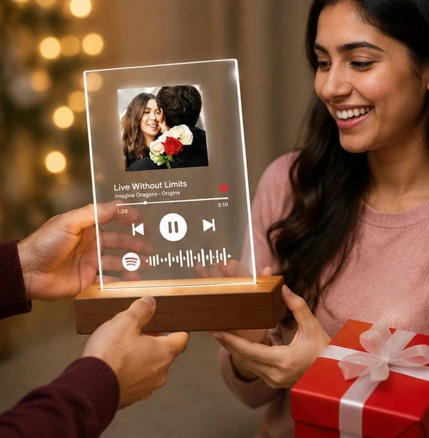 Personalized Spotify Plaque Photo Frame - Custom Song Music Plaque with Scannable Code