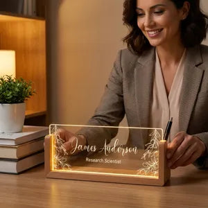 Personalized Acrylic LED Name Plate - James Anderson Research Scientist