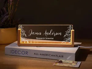 Personalized Acrylic LED Name Plate - James Anderson Research Scientist