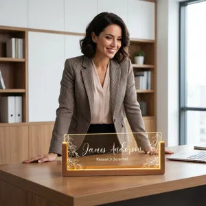 Personalized Acrylic LED Name Plate - James Anderson Research Scientist