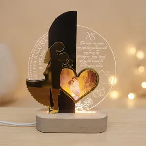 Personalized Acrylic LED Night Lamp with Photo - Anniversary Forever Bond Gift