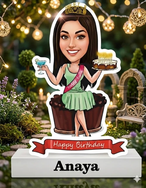 Personalized Birthday Celebration Avatar Sticker - Anaya