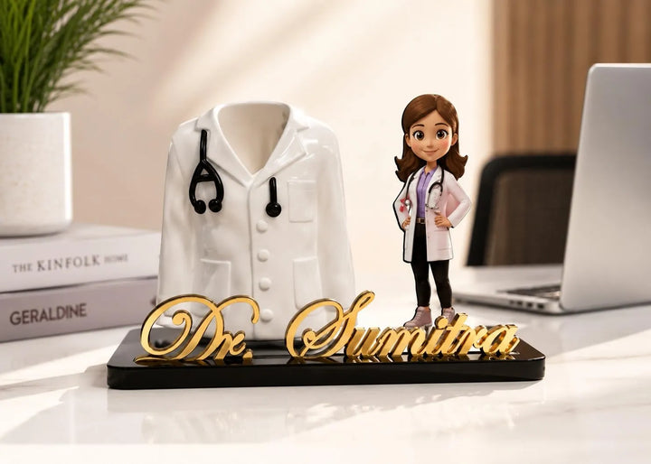 Personalized Doctor Name Plate with Caricature - Dr. Sunaina