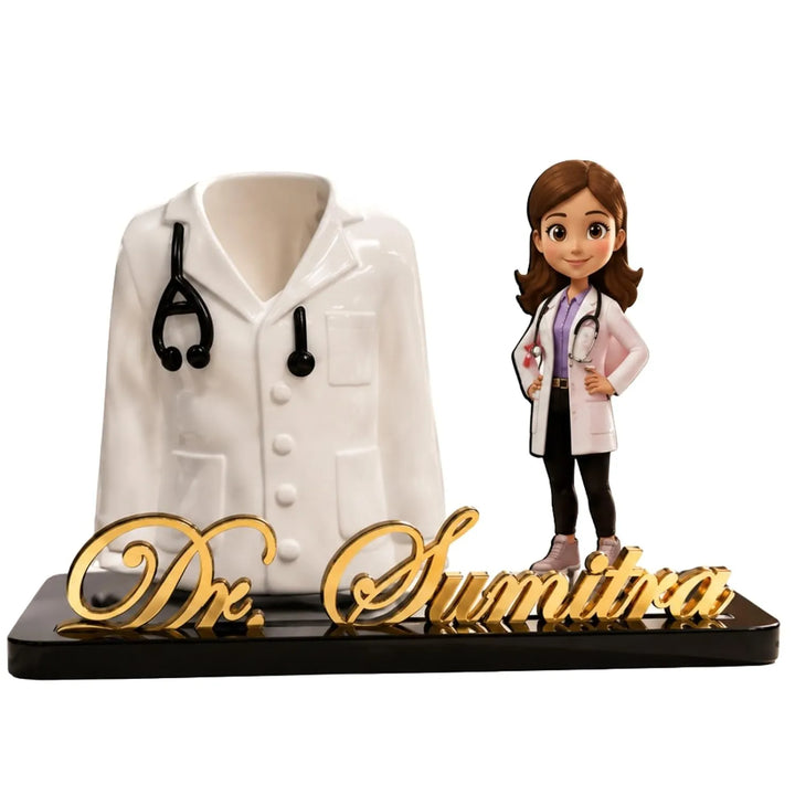 Personalized Doctor Name Plate with Caricature - Dr. Sunaina