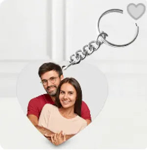 Personalized Heart-Shaped Photo Keychain with Custom Image Print