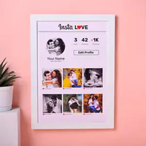 Personalized Instagram Love Photo Frame - Custom Couple Picture Collage Gift