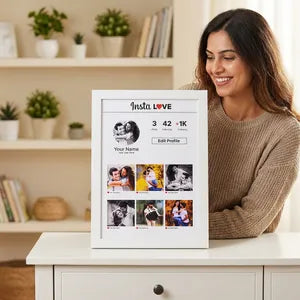 Personalized Instagram Love Photo Frame - Custom Couple Picture Collage Gift