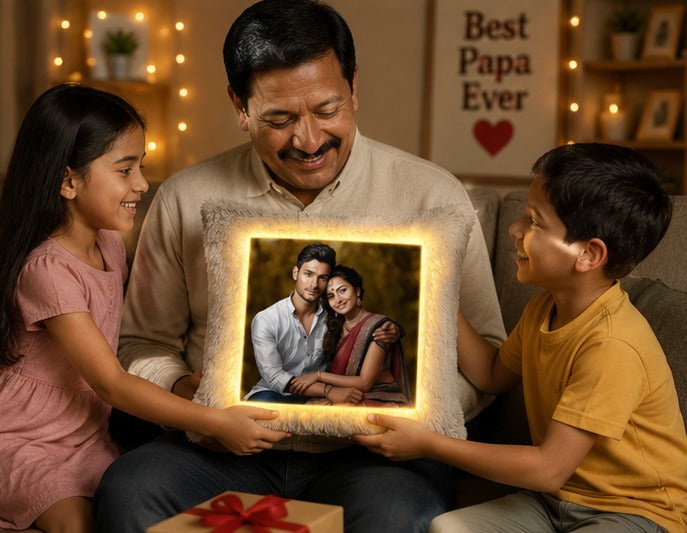 Personalized LED Glow Pillow with Photo Print
