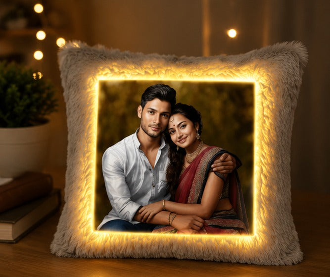 Personalized LED Glow Pillow with Photo Print