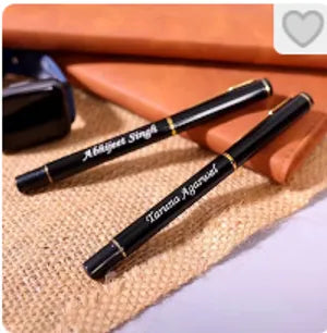 Personalized Metal Pens with Custom Engraving - Set of 2 Black Executive Pens
