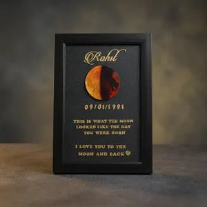 Personalized Moon Phase Framed Poster - Custom Birth Date &amp; Name Keepsake Gift
