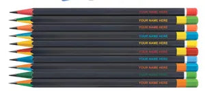 Personalized Name Printed Pencils Set with Colored Ends