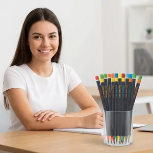 Personalized Name Printed Pencils Set with Colored Ends