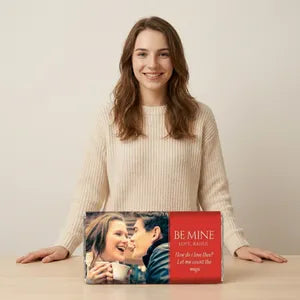 Personalized Photo Chocolate Bar - Romantic Couple Design