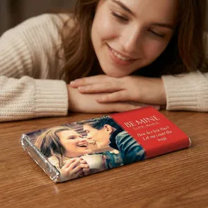 Personalized Photo Chocolate Bar - Romantic Couple Design