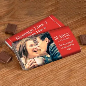 Personalized Photo Chocolate Bar - Romantic Couple Design