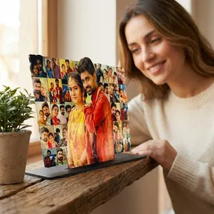 Personalized Photo Collage Acrylic Plaque with Stand (12x11 inch)