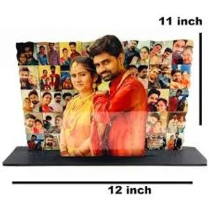 Personalized Photo Collage Acrylic Plaque with Stand (12x11 inch)