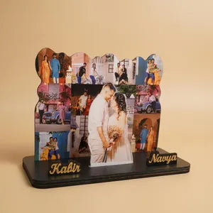 Personalized Photo Collage Puzzle Stand - Customizable Memory Display Gift
