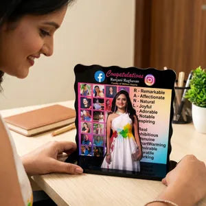 Personalized Photo Cutout Standee with Social Media Design - Congratulations Theme