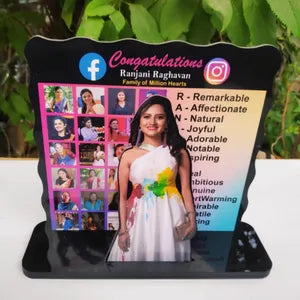 Personalized Photo Cutout Standee with Social Media Design - Congratulations Theme