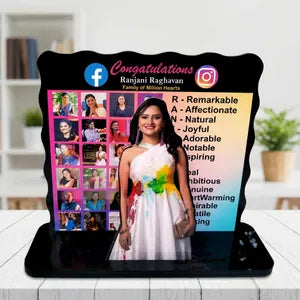 Personalized Photo Cutout Standee with Social Media Design - Congratulations Theme