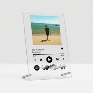 Personalized Spotify Song Plaque - Custom Music Glass Print with Stand