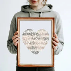 Personalized Text Portrait Art Print - Digital Download