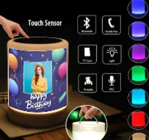 Personalized Touch Sensor LED Night Lamp with Photo Frame - Happy Birthday Edition