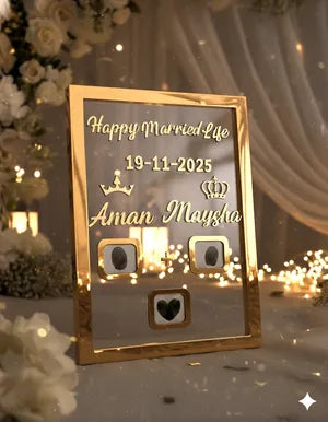 Personalized Wedding Celebration Photo Frame with Names and Date