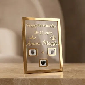 Personalized Wedding Celebration Photo Frame with Names and Date