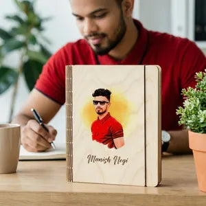Personalized Wooden Notebook with Custom Photo and Name