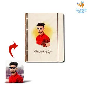 Personalized Wooden Notebook with Custom Photo and Name