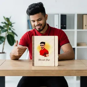Personalized Wooden Notebook with Custom Photo and Name
