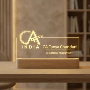 Premium Acrylic LED Name Plate - CA Tanya Chandani Chartered Accountant