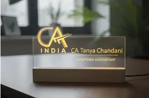 Premium Acrylic LED Name Plate - CA Tanya Chandani Chartered Accountant