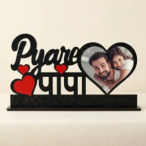 Pyare Papa Heart-Shaped Photo Frame with LED Lights