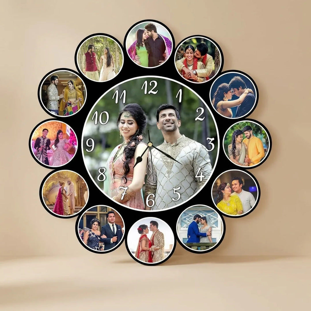 Personalized 12-Photo Collage Wall Clock