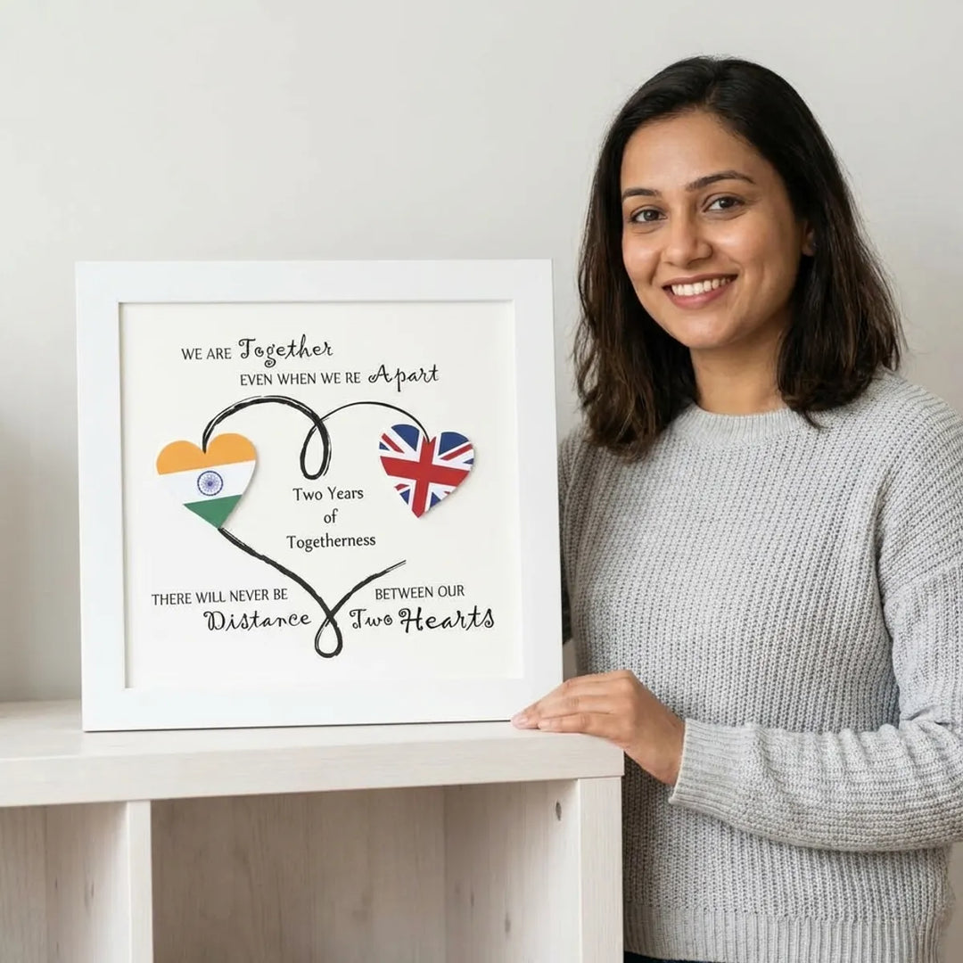 Together Forever Long Distance Relationship Frame  India Uk Love Gift