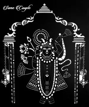 Same Couple - Krishna Deity Wall Art Print (Black &amp; White)
