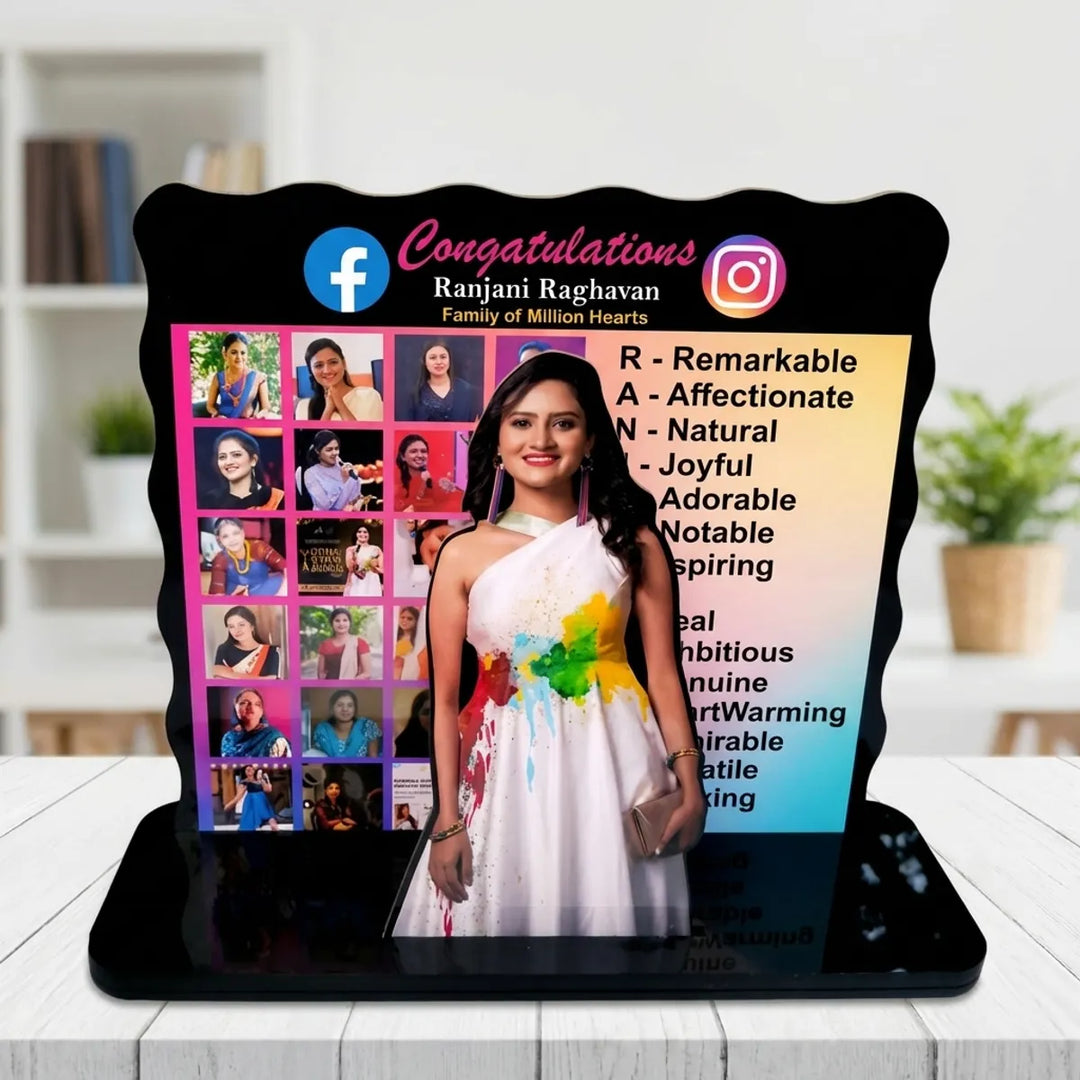 Personalized Photo Cutout Standee With Social Media Design  Congratulations Theme